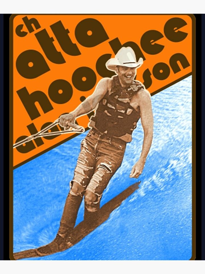 Alan Jackson Chattahoochee Waterskiing Retro Premium Matte Vertical Poster