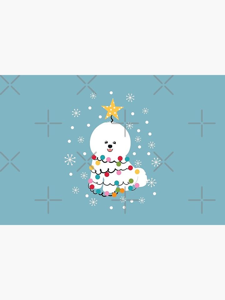 Bichon Frise Christmas Tree Bath Mat