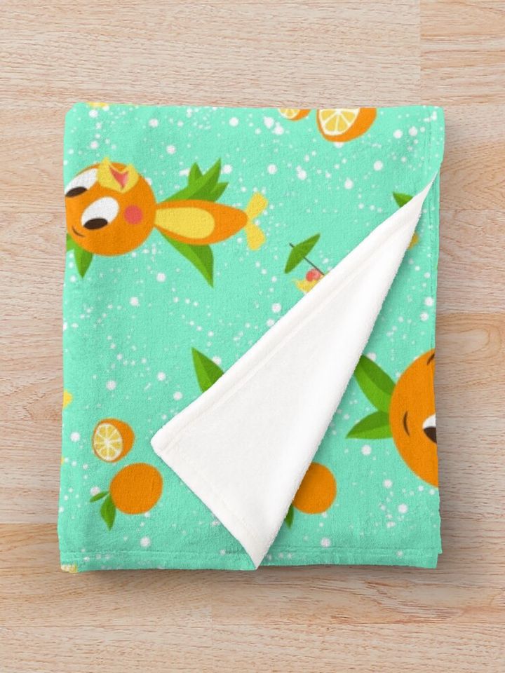 Orange Bird with Dole whip Throw Blanket
