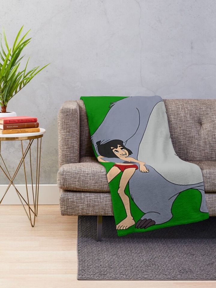 Baloo and Mowgli  Throw Blanket