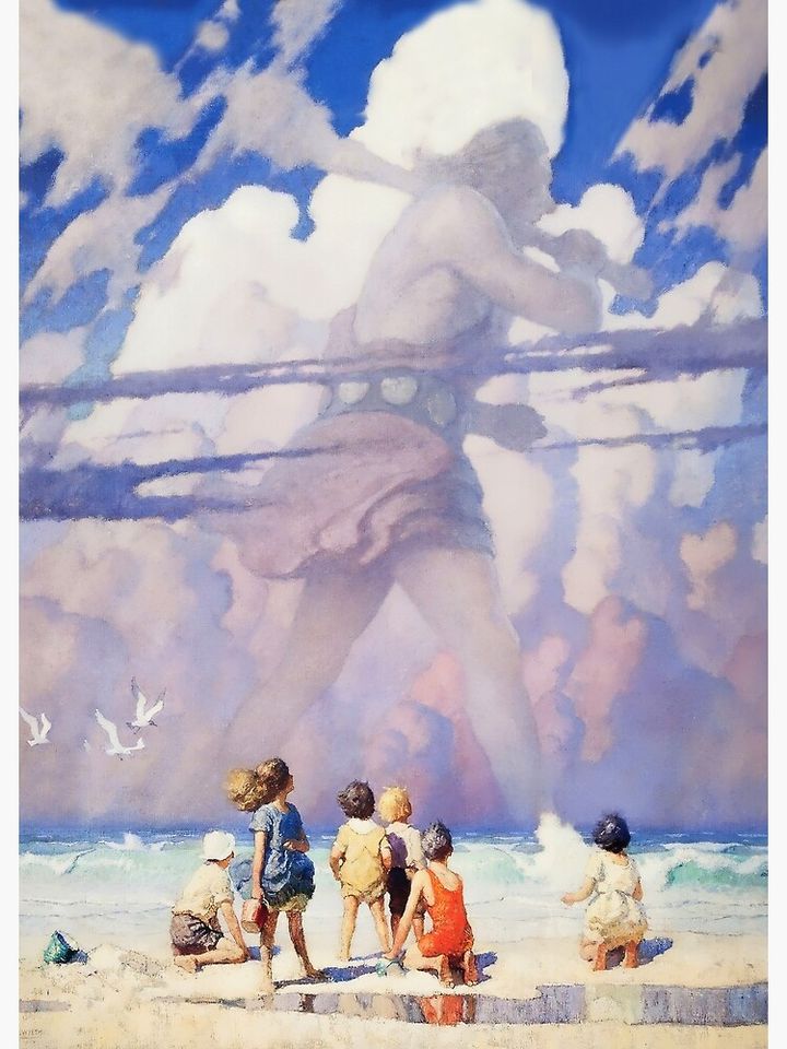 “The Giant” Fairy Art by NC Wyeth Premium Matte Vertical Poster