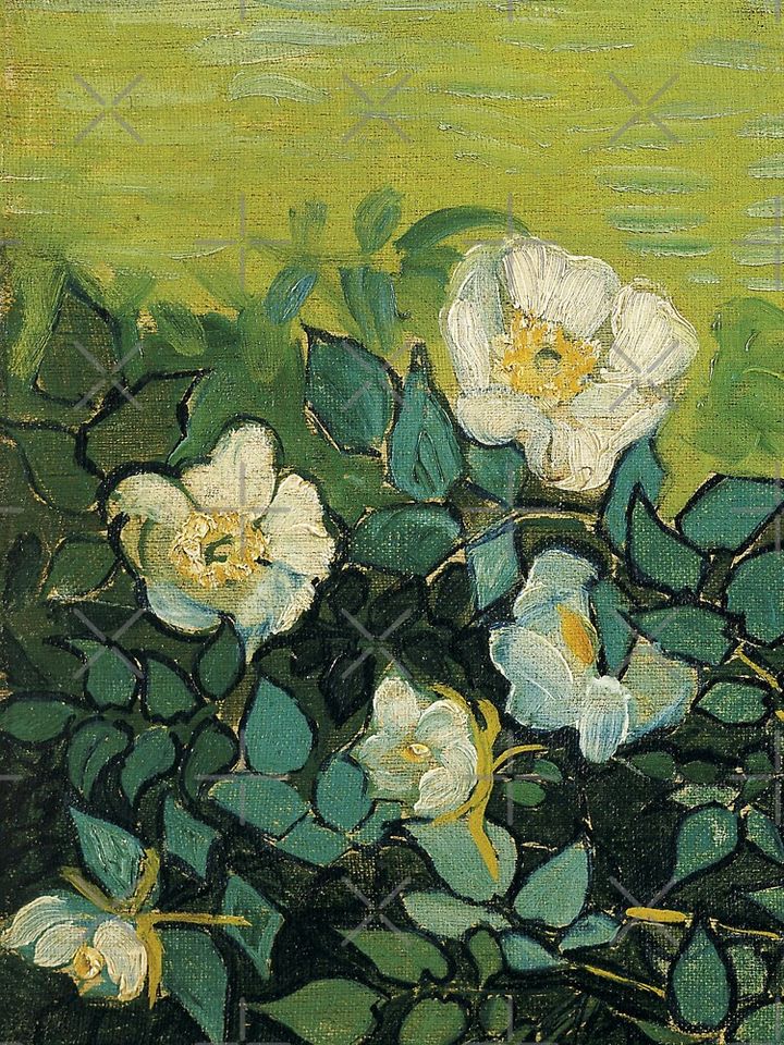 Vincent Van Gogh "Wild Roses" Racerback Tank Top