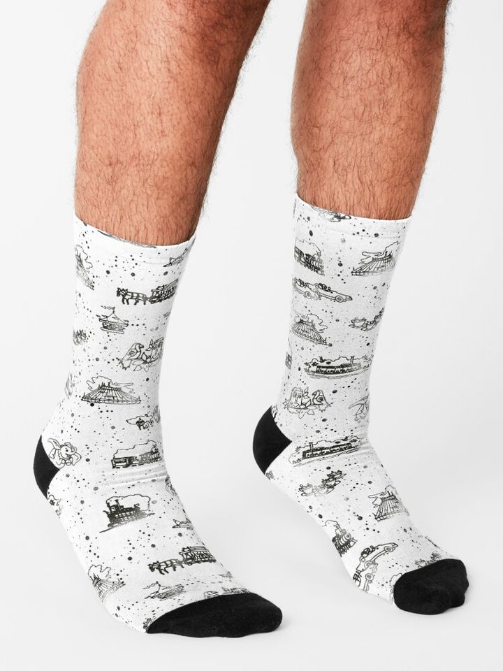 Magic Kingdom Retro (ink) Socks
