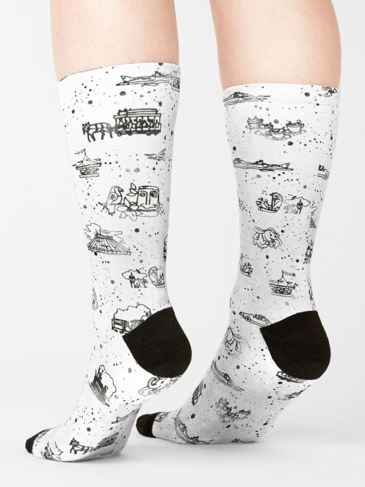 Magic Kingdom Retro (ink) Socks
