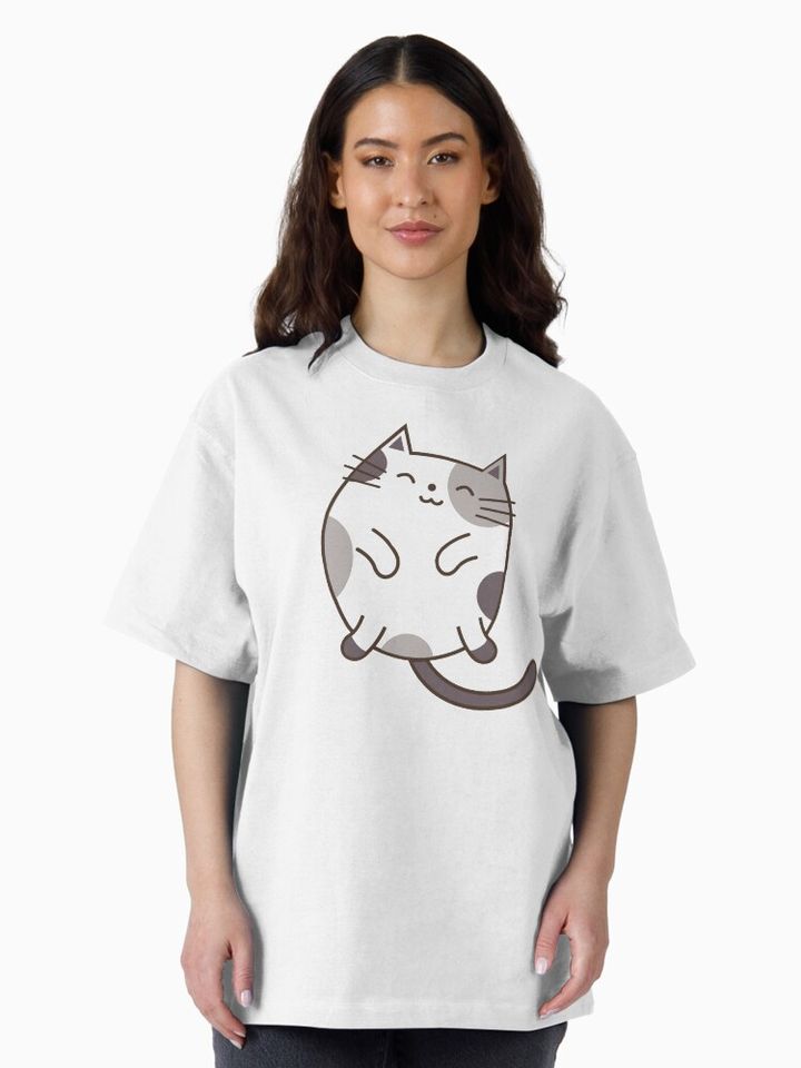 Cute Cat Oversized T-Shirt for Women