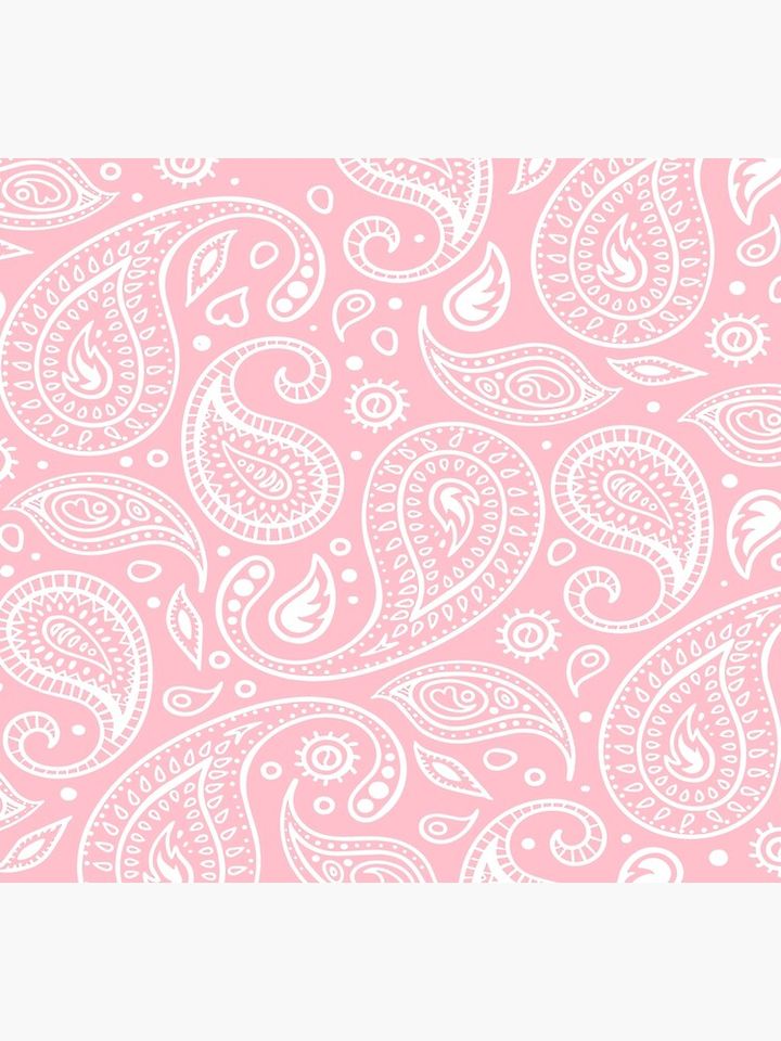 Paisley Pattern White on Light Soft Baby Pink Background Bandana Style Design Socks