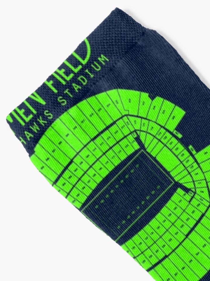 Seattle Seahawks Lumen Field Stadium Poster Print Socks