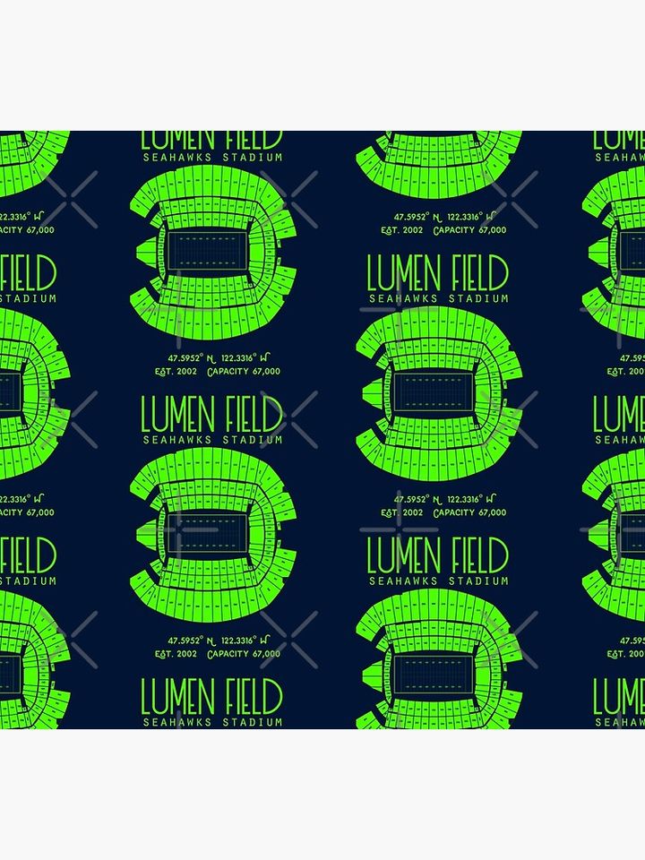 Seattle Seahawks Lumen Field Stadium Poster Print Socks