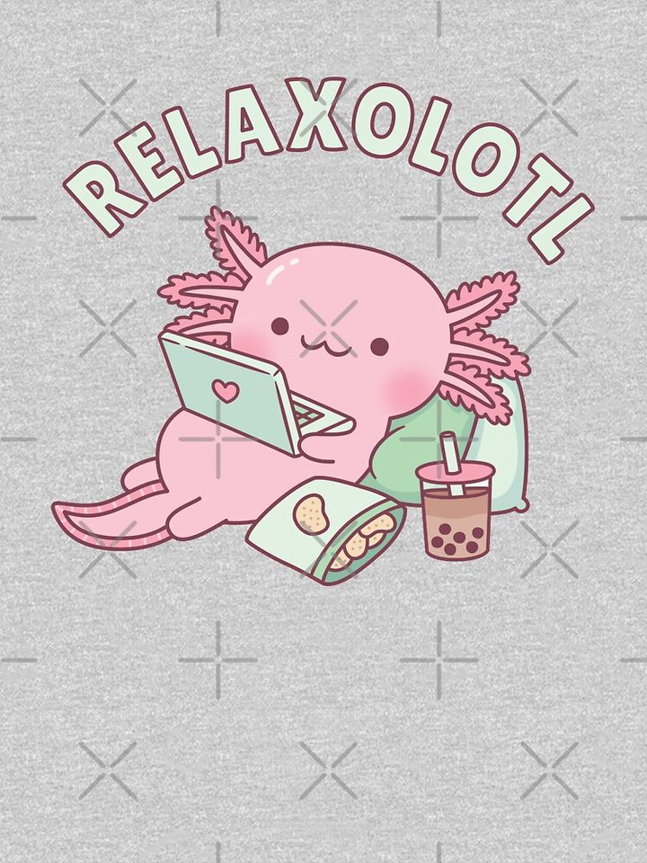Cute Relax A Lot Axolotl Funny Pun Kids T-Shirt
