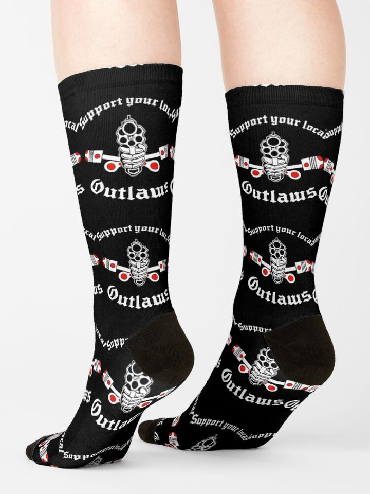Outlaw mc Support Gift Halloween Day, Thanksgiving, Christmas Day Socks