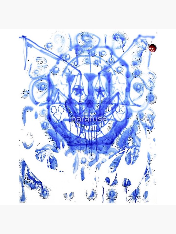 drain gang bladee painting blue clown Premium Matte Vertical Poster