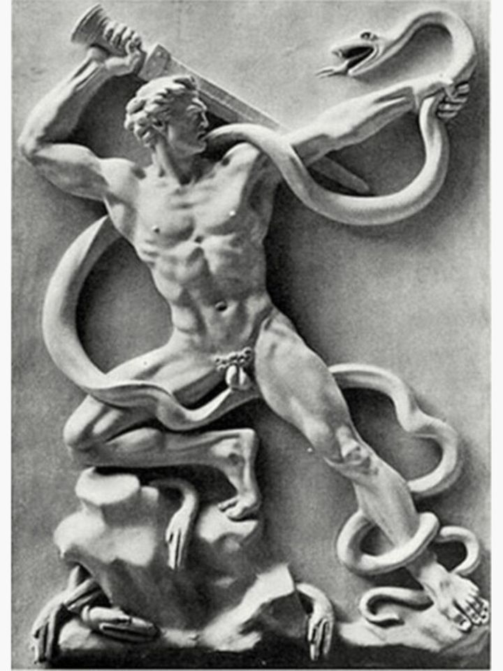 Arno Breker - Battle Against Serpents Premium Matte Vertical Poster