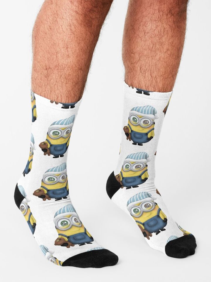 Minion Bob Socks, Comfortable Cotton Socks for Men, Women, kids, Trending Casual Style