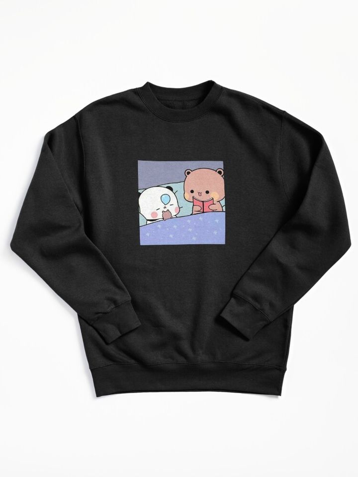 Cute Dudu Is Telling Story To Bubu On The Bed Pullover Sweatshirt