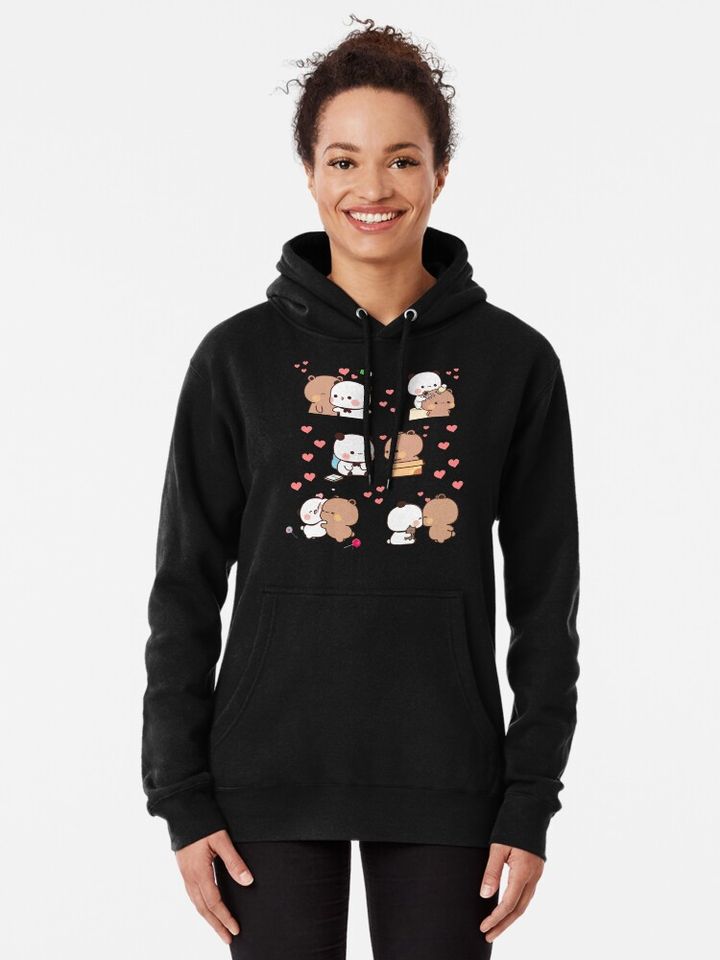 Bear and Panda Bubu Dudu Balloon Pullover Hoodie, Gifts for Couples