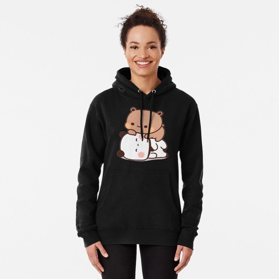 Cute Dudu Is Laying On The Sleeping Bubu Pullover Hoodie, Gifts for Couples