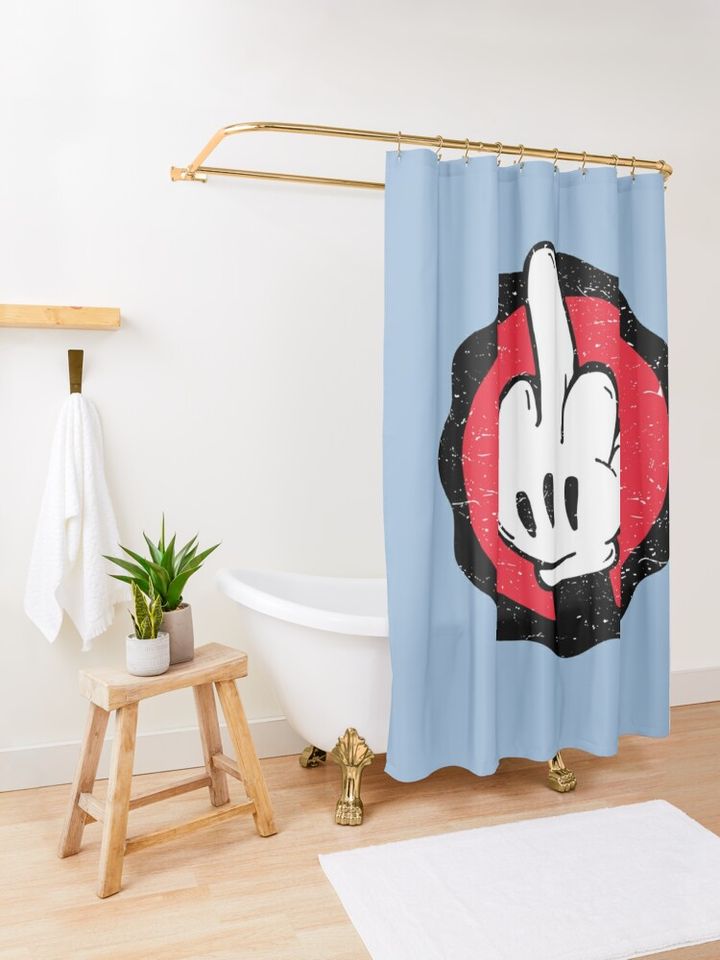 Funny Mickey Mouse Disney Shower Curtain, Disney Bathroom Decor