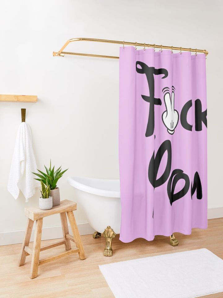 Fk You Mickey Mouse Disney Shower Curtain, Disney Bathroom Decor