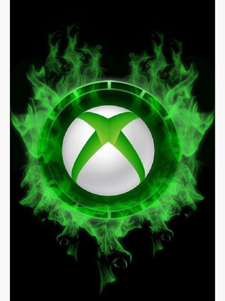 neon green xbox logo gamer art Premium Matte Vertical Poster