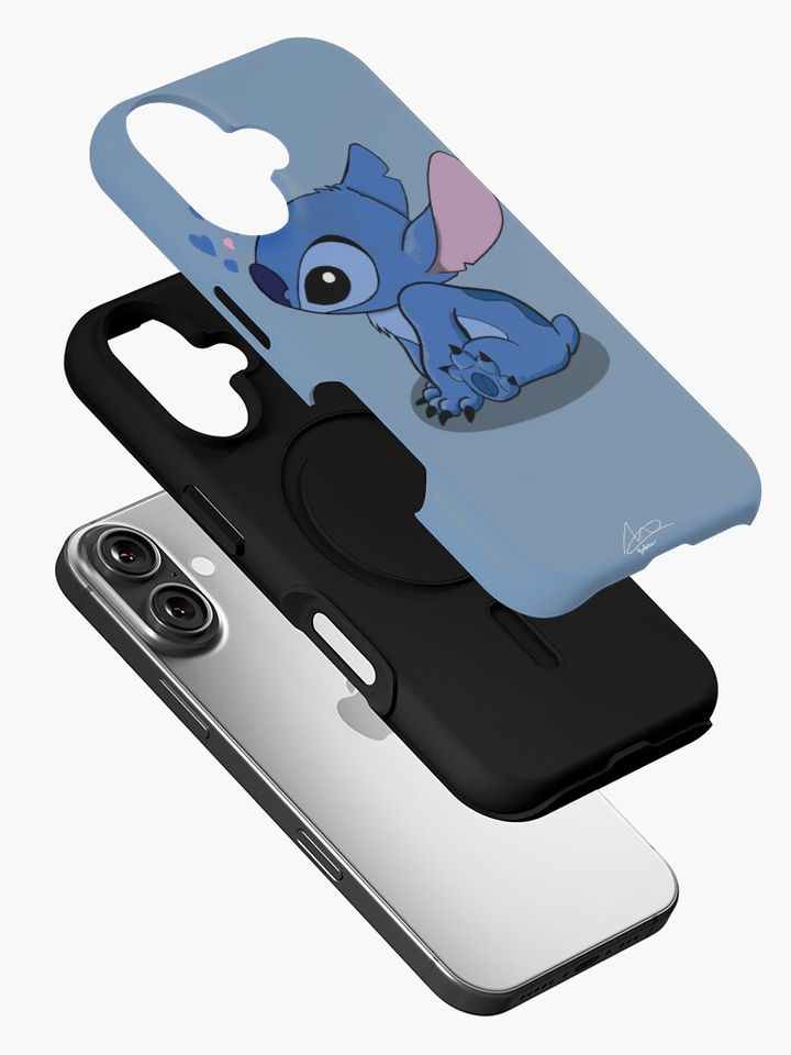 Stitch in love | Blue background | cover for iphone & Samsung iPhone Case