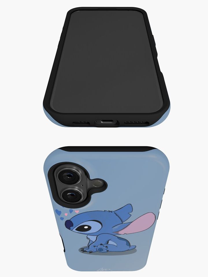 Stitch in love | Blue background | cover for iphone & Samsung iPhone Case