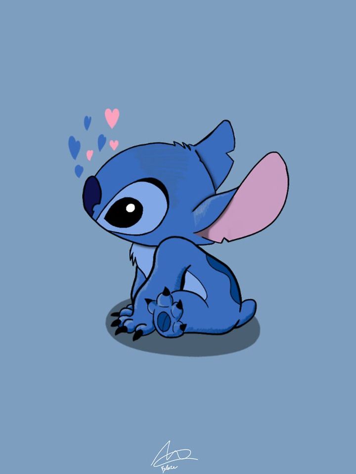 Stitch in love | Blue background | cover for iphone & Samsung iPhone Case