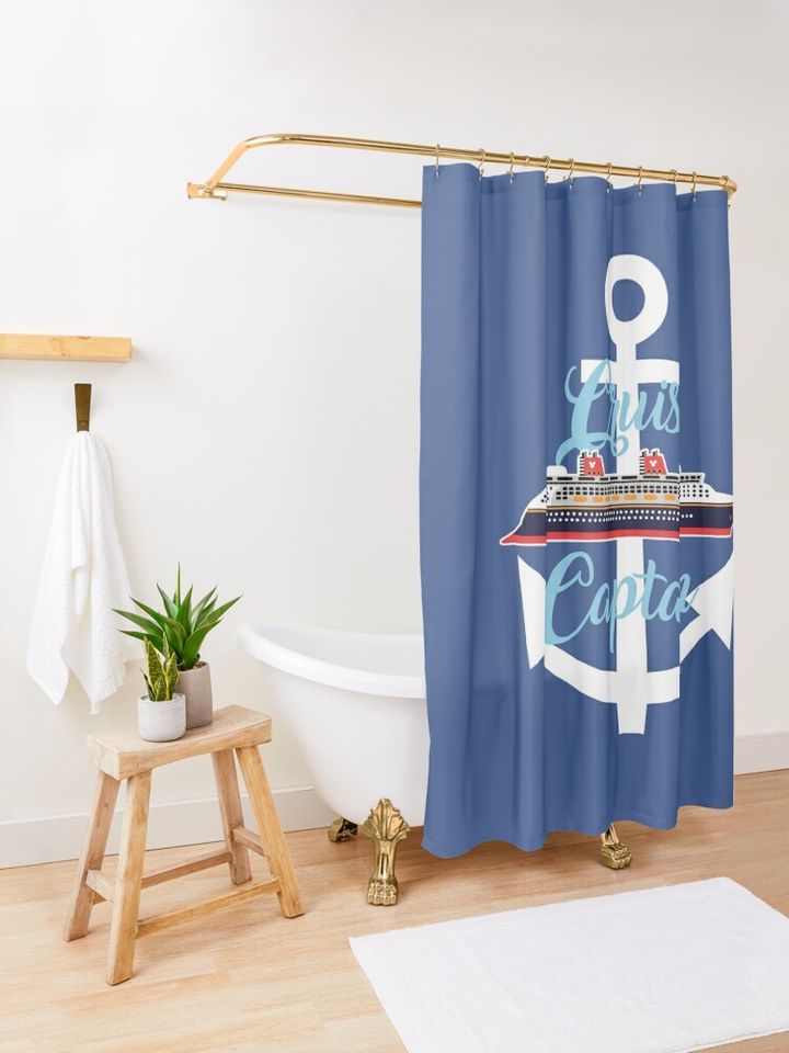 Magical Cruise Captain Disney Shower Curtain, Disney Bathroom Decor