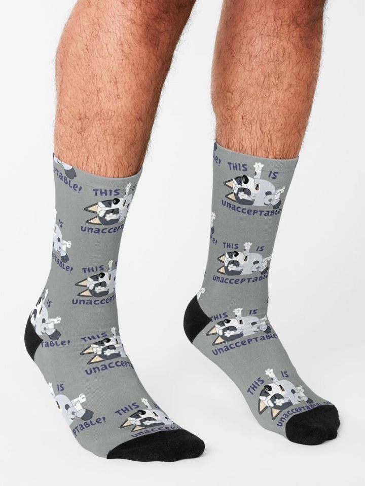 This is UNACCEPTABLE BlueyDad Socks