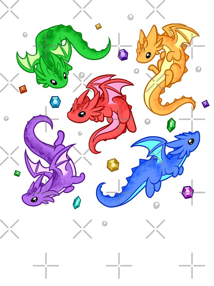 Gem Dragon Pattern Kids T-Shirt