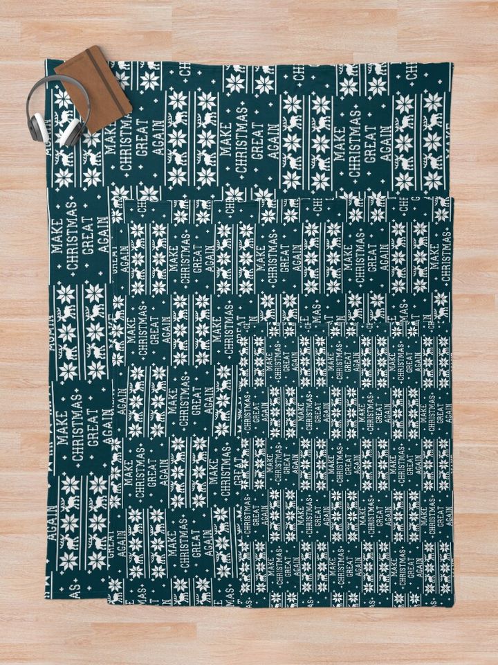 Make Christmas Great Again - Ugly Sweater   Throw Blanket