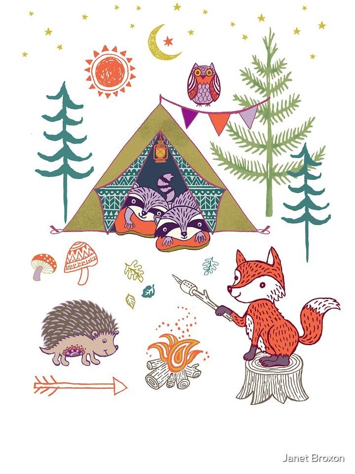 Woodland Animals Campout Baby One-Piece