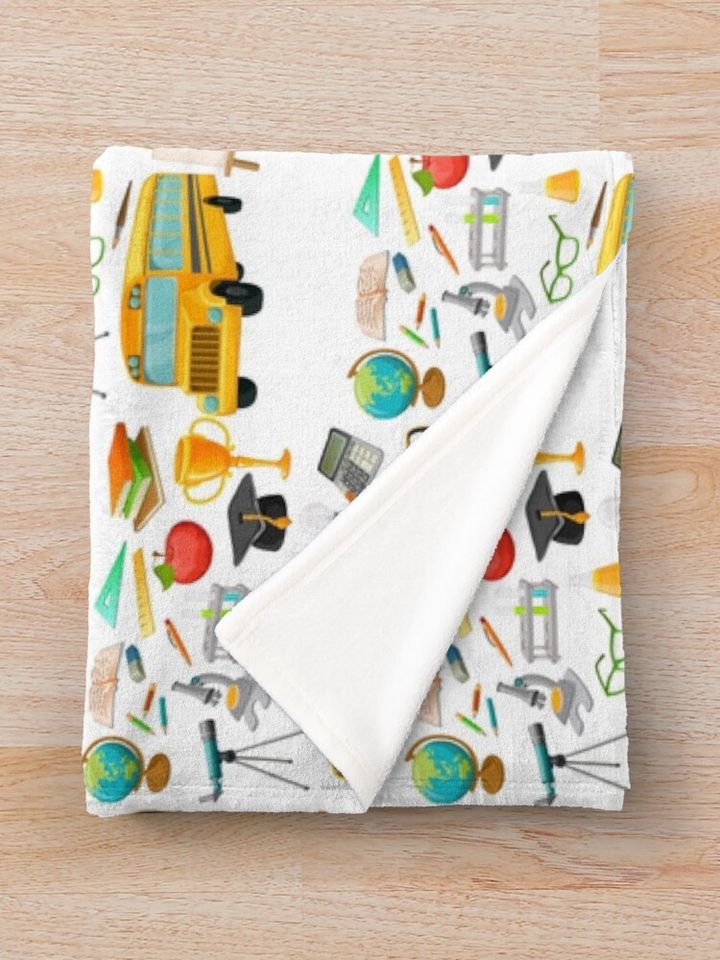 Preppy School Supplies  Throw Blanket