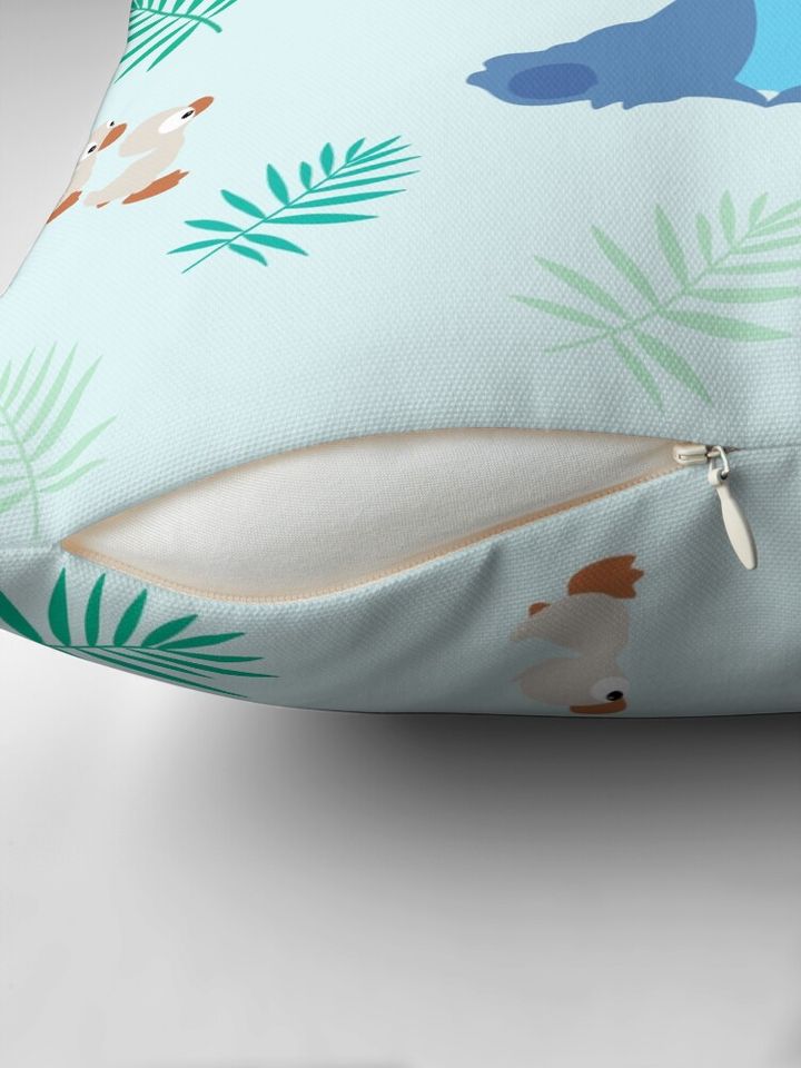Stitch with ducks palm tree leaf pattern  Pillow