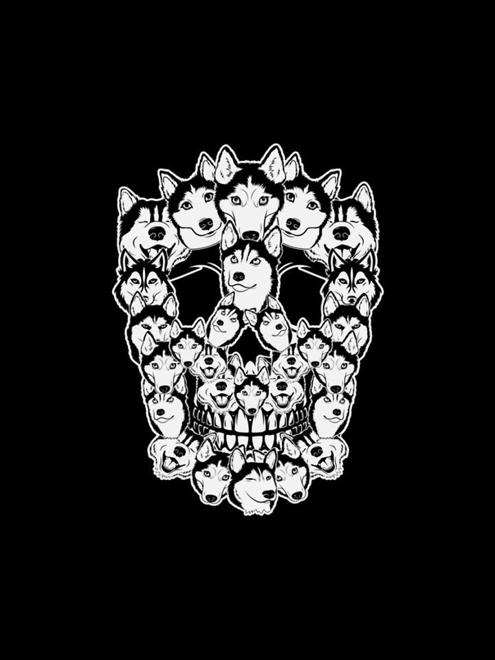 Husky Dog Skull Halloween Costume iPhone Case