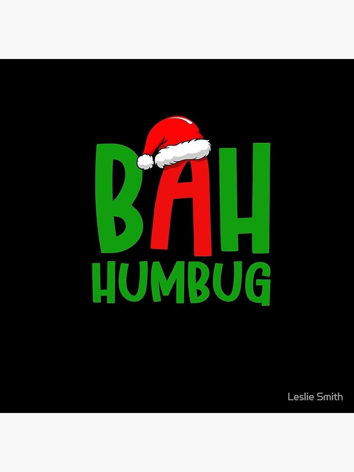 Christmas Bah Humbug Santa Hat Christmas Party Outfit Pillow