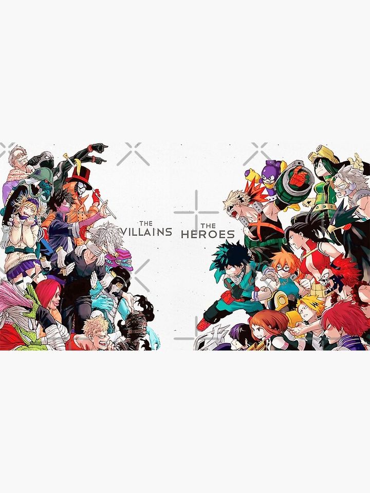 Hero Anime - Heroes vs Villains Premium Matte Vertical Poster