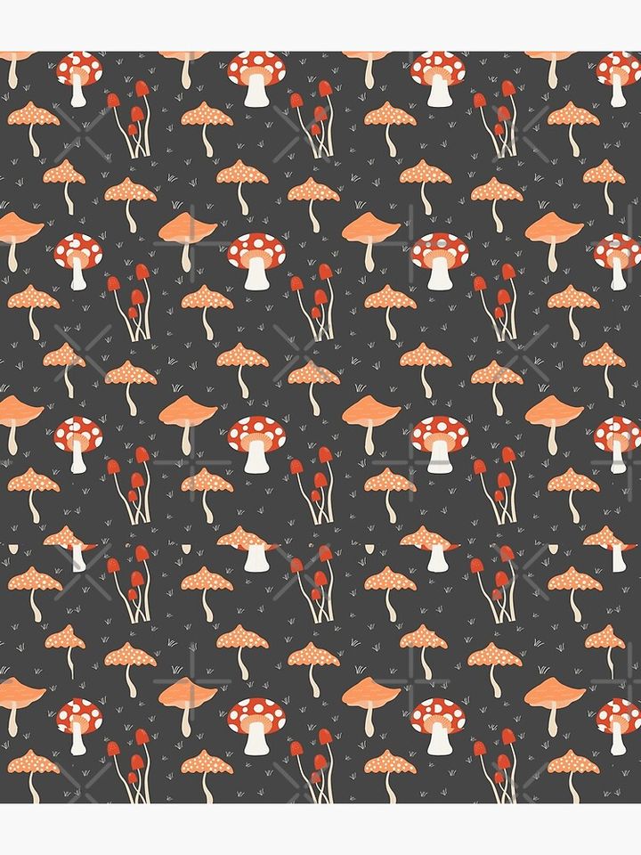 Mushroom and Flower Cottagecore Pattern Backpack