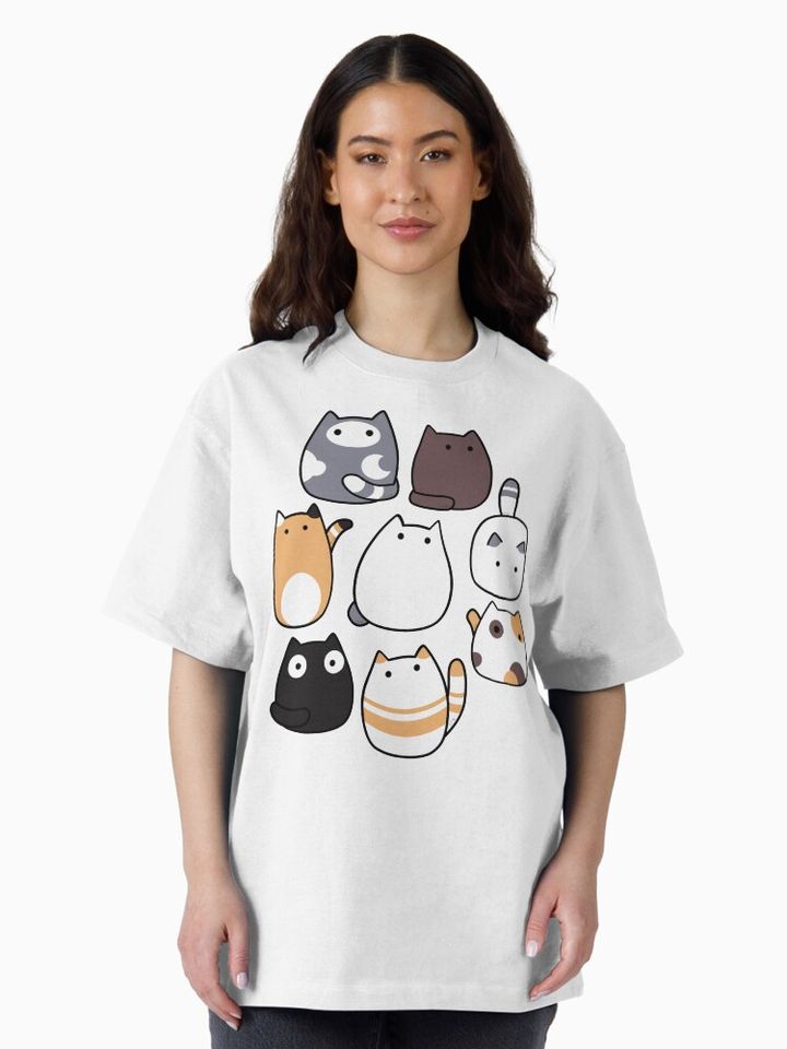 Blob Cats in Color Oversized T-Shirt