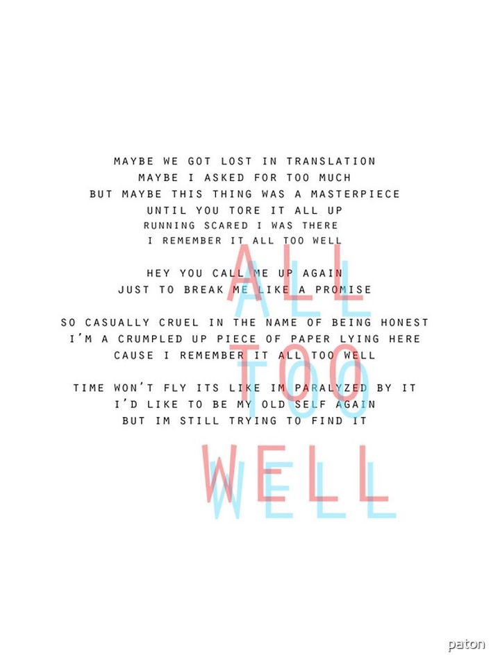all too well iPhone Case