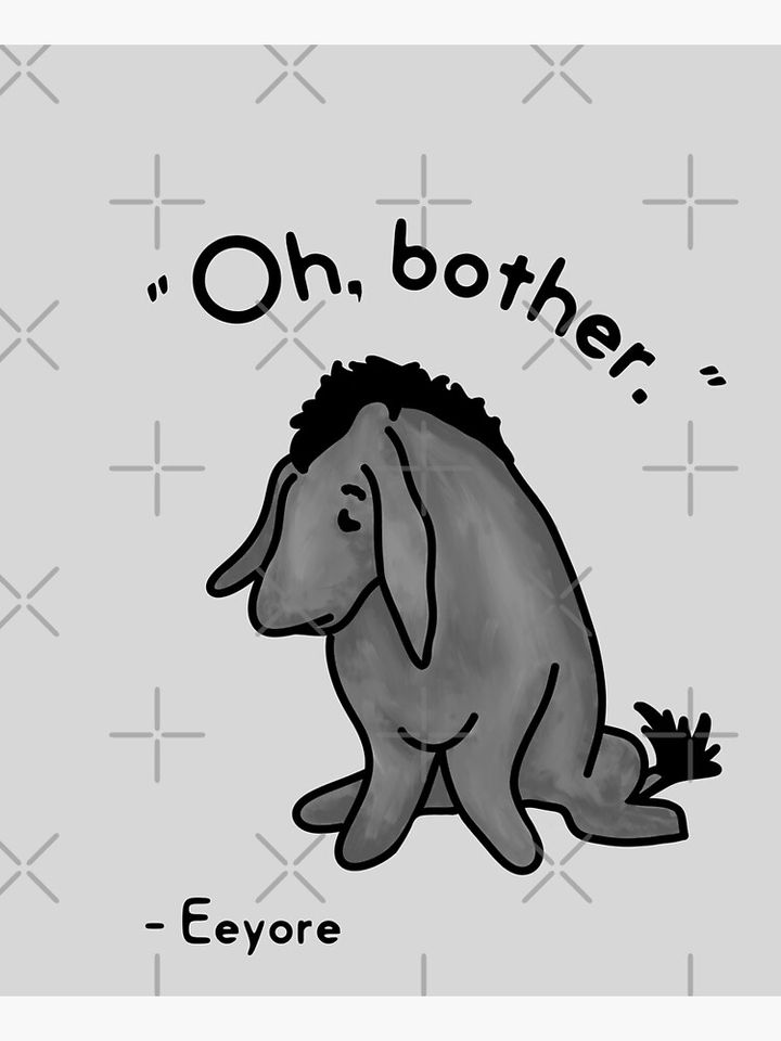 Disney Winnie The Pooh Sad Eeyore Quote Kitchen Apron