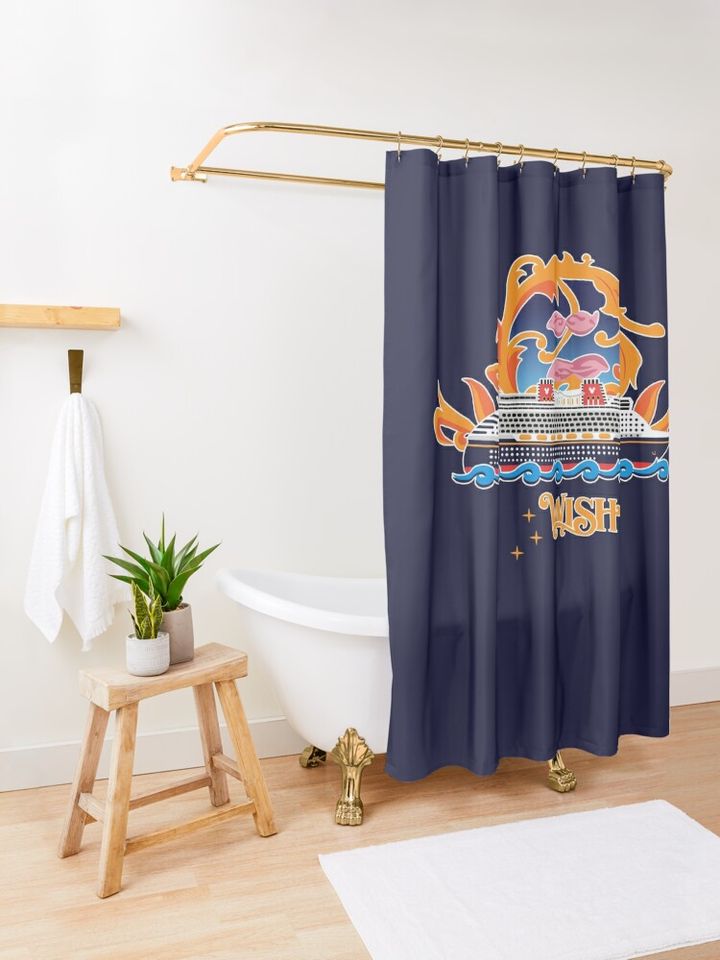 The Wish Disney Cruise Shower Curtain, Disney Bathroom Decor