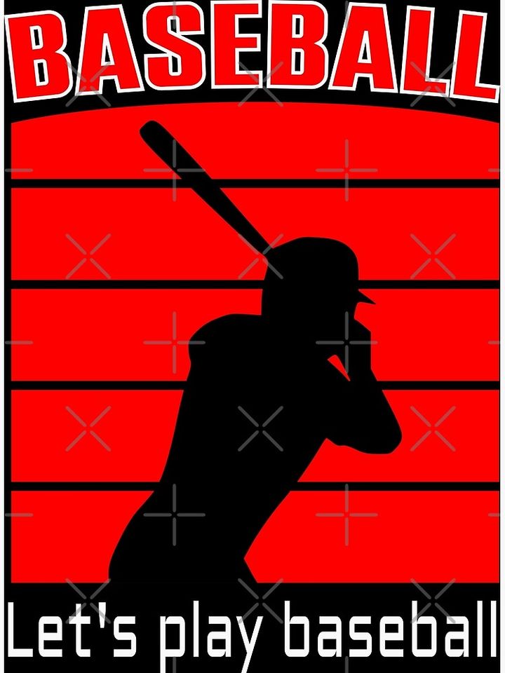 baseball with baseball player Poster
