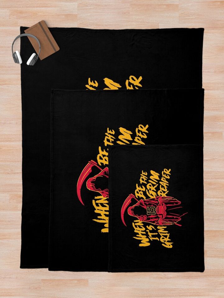 Kansas City Chiefs Grim Reaper  Throw Blanket, Gift for Fan