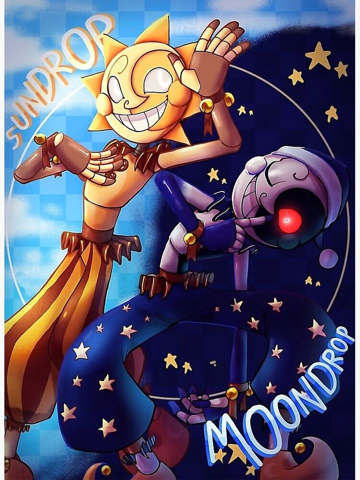Five Nights at Freddy's Security Breach - Sun and Moon poster Premium Matte Vertical Poster