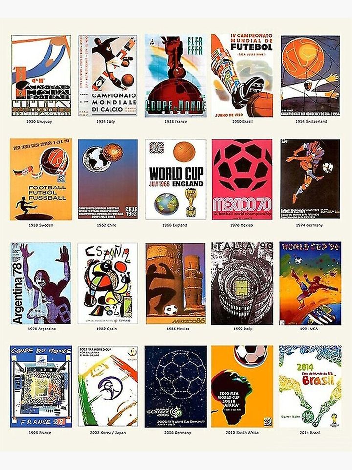 Soccer World Cup History Poster Premium Matte Vertical Poster