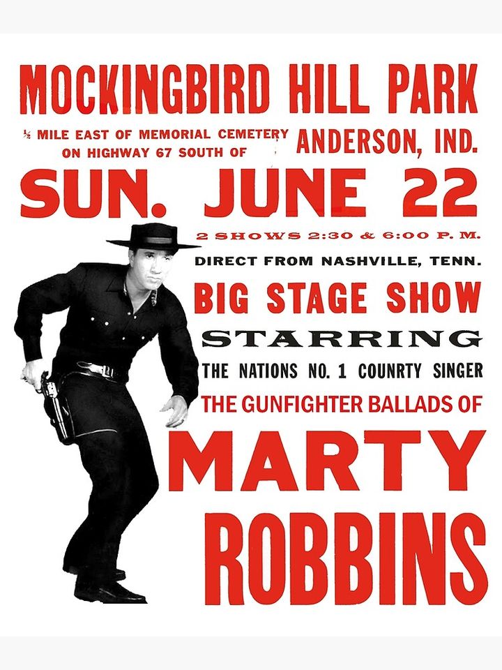 Marty Robbins Concert Poster Premium Matte Vertical Poster