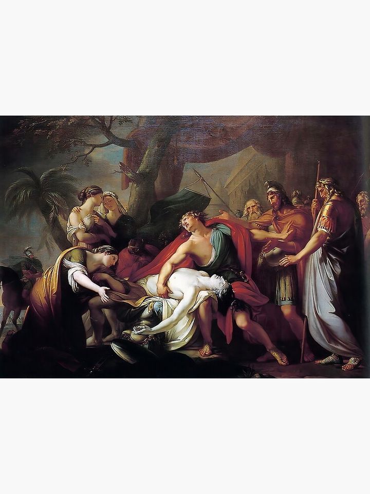 Achilles Lamenting the Death of Patroclus Premium Matte Vertical Poster