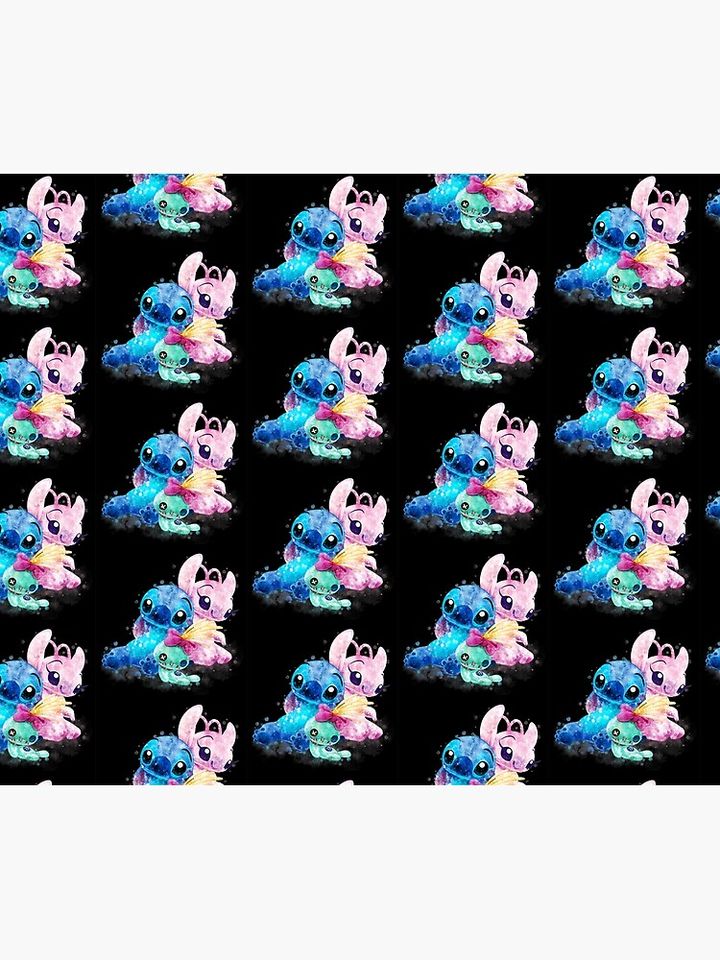 Lilo & Stitch Angels Watercolor Throw Blanket
