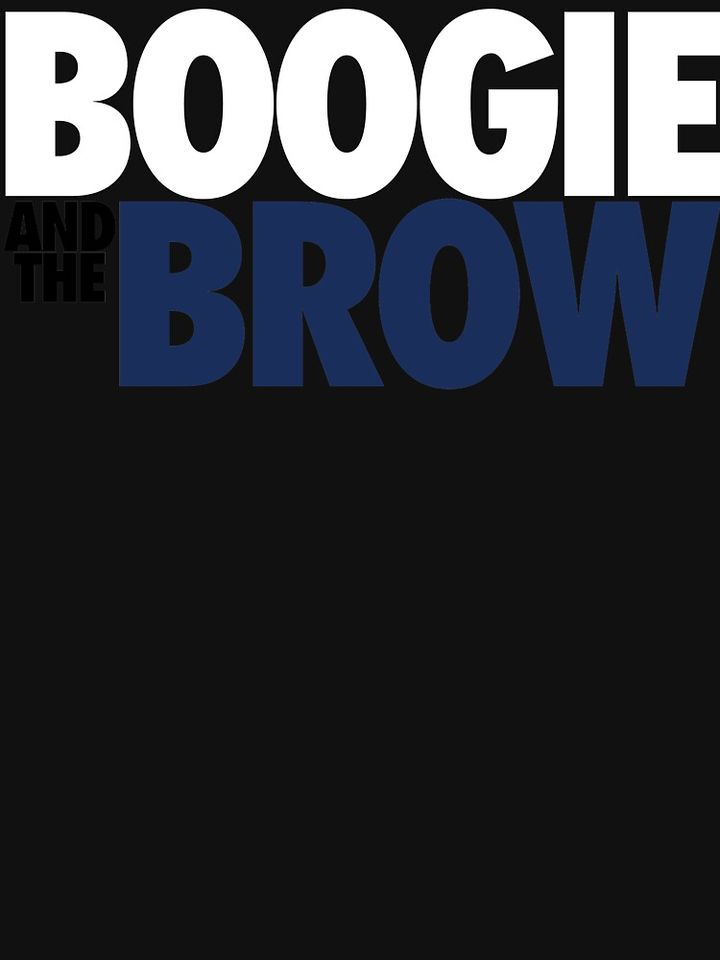 Boogie And The Brow (White/Black/Blue) Premium Oversized Sweatshirt