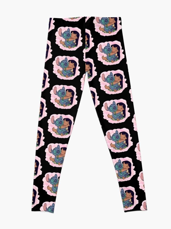Lilo Stitch Hug Art  Leggings